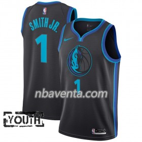Camiseta Niños Dallas Mavericks Dennis Smith 1 2018-19 Nike City Edition Negro Azul Swingman